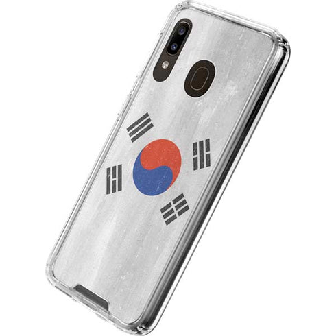 South Korean Flag Distressed Galaxy A30 Clear Case